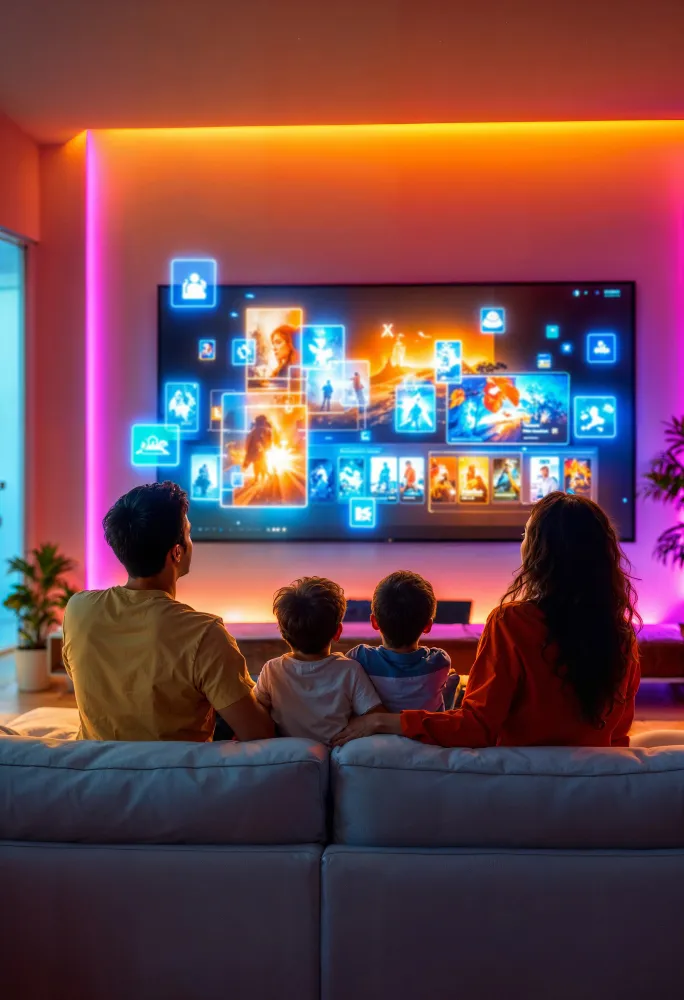 TV box next to a modern display